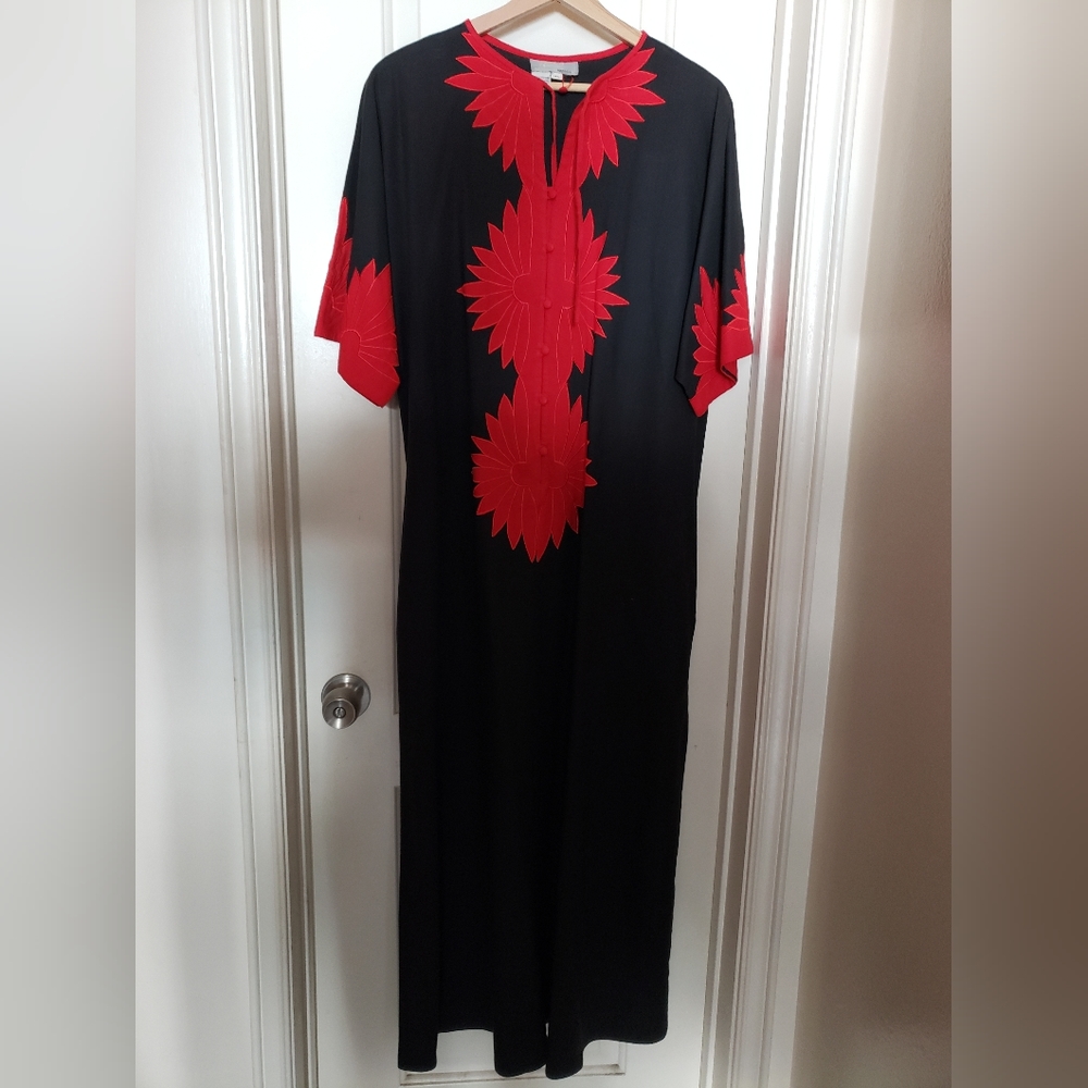 Vintage Hawaiian Caftan Maxi L XL with pockets